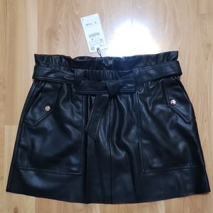 Zara faux leather mini skirt